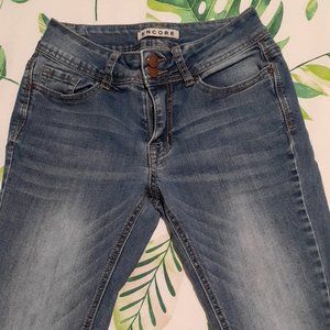 Encore Medium Wash Faded Skinny Jeans